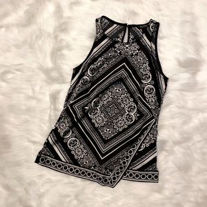 WHBM scarf-pattern blouse